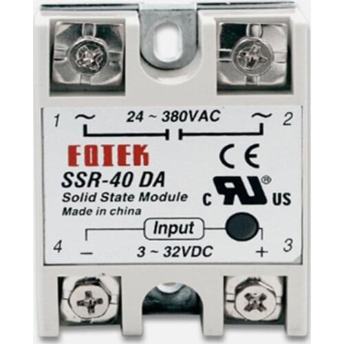 1 24V-380V 40A 250V SSR-40DA Solid State Relay Module 3-32V DC to AC SSR-40 DA SSR 40A Plastic Cover Manufacturer Wholesale