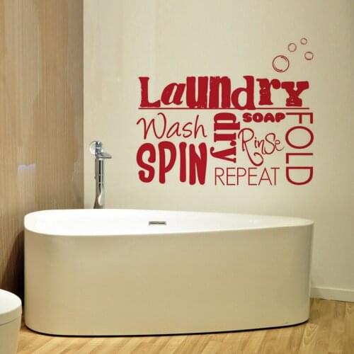 Vinyl Wall Decals Laundry room Bathroom Wall stickers Home Decor Toilet Decal DIY Art Murals JG2417