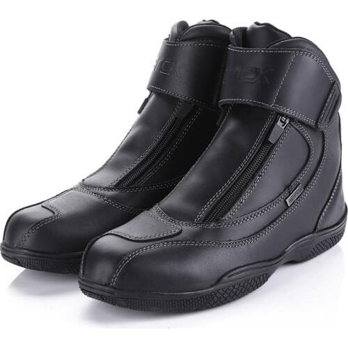 ARCX Waterproof Motorcycle Boots Genuine Cow Leather Moto Boots Motorbike Riding Shoes Motocross Off-Road Racing Boots Black