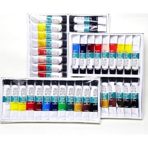 Winsor&Newton 12/18/24 Colors Professional Acrylic Paints Fabrics High Quality Acrylic Painting Pigment for Artist Painting