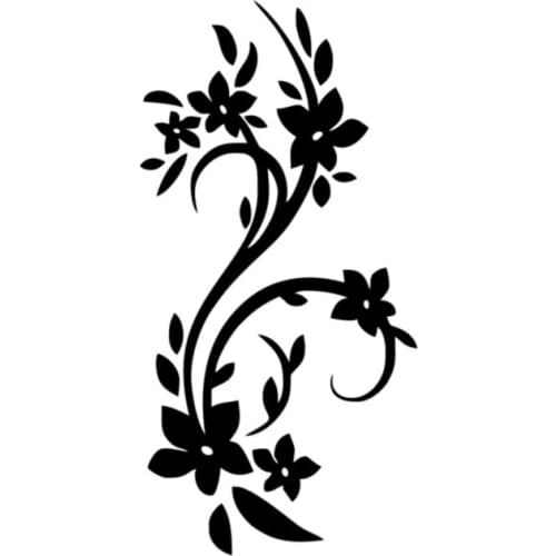 9*17.7CM Funny Car Stickers Flower Vine Cartoon Motorcycle Vinyl Decals Black/Silver for Lexus Stickers