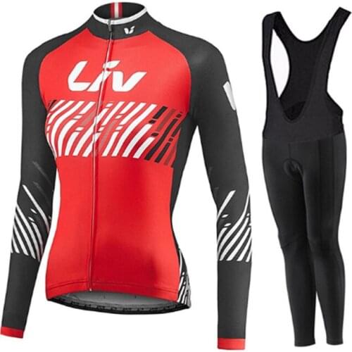 Womens LIV Cycling Jersey Set Fall Long Sleeve Bicycle Clothing 2021 Road Bike Clothes Sport Suit MTB Dress Female Uniform Kit