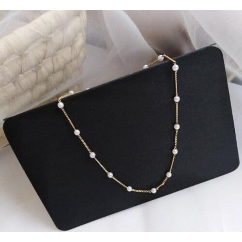 2021 Streetwear Gothic Style Pearl Choker Necklace On The Neck Beads Chain Jewelry Collar For Girl Chocker Kpop Neck Decoration