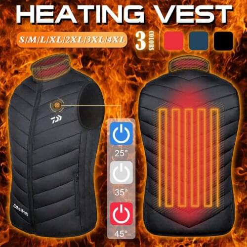 Dawa Heated Vest Men Winter Electrical Heated Sleevless Jacket Travel USB Heating Vest Outdoor Waistcoat Fishing Cold Protection