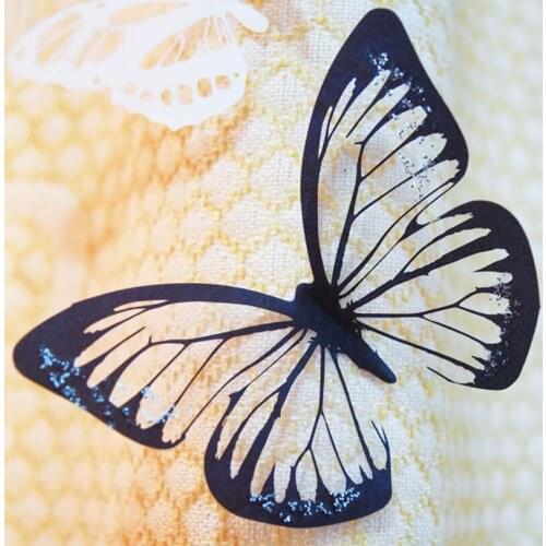 18PCS PVC 3D Wall stickers Poster Black/White Crystal Butterfly Decal DIY waterproof Home Wallpaper Paster