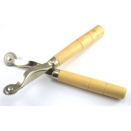 2pcs DIY Sewing Tool Steel Toothed Pressure Zoned Cloth Round Delimit Cross-stitch Cloth Paper Tailor Cloth Wheel Scribe Line