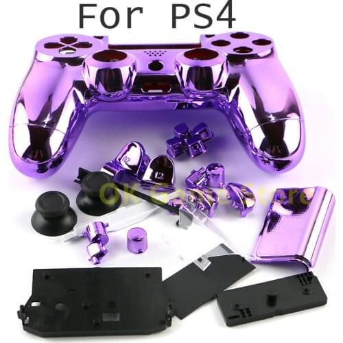 5sets Full Set Chrome Housing Shell Cover Case With buttons For PlayStation 4 Wireless Gamepad PS4 Old Controller