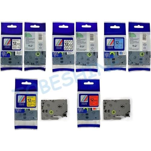 6PK mixed colors compatible tz tze tape tze131, TZe 231, TZ-431,TZ 631 tz-731 tz 831 for brother label maker