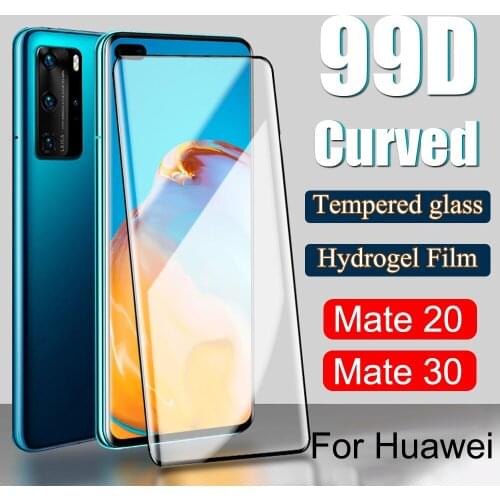 99D Full Glue Curved Glass For Huawei Mate 30Pro Mate30 30Lite Mate30Pro Tempered Glass case Mate20 Light Mate20 Pro 20Lite Edge