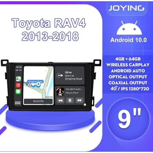 Joying 9inch Android10 Car Radio for Toyota RAV4 2013-2018 GPS DSP Carplay SPDIF Subwoofer DVR 4G SIM Card DAB 5GWIFI IPS 2.5D