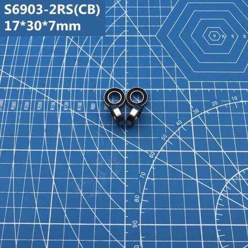 Free shipping 1pcs ABEC-5 S6903-2RS (17*30*7mm) Hybrid ceramic stainless steel ball bearing SR6903 2RS CB for bike S61903RS