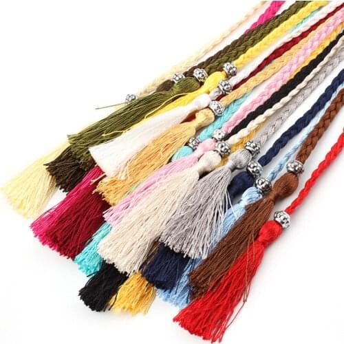 Bohemian women belt thin braided waist rope chain belt female Tie Small Strap belt ladies dress waistband decorative Accessories