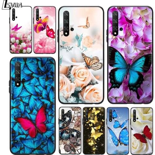 Colorful butterfly flower for Huawei Honor 9X Lite 8X 9S 9A 9C 30 20 10i 20 10 10i 9 Lite 8C 8A 7C 7A Pro Black Phone Case