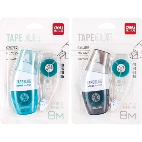 Deli 7325 1pc Replaceable Double Sided Tape Student Office Stationery Supplies for School 2020 DIY Diary Double Sided Tape