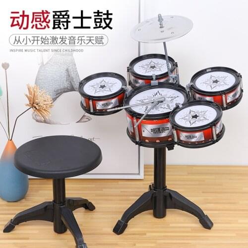Kids Simulation Drum Set Junior Drums Kit Jazz Drums Percussion Musical Instrument Wisdom Development Toys For Children Gifts