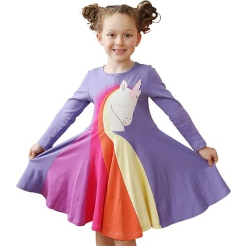 Children Girl Clothes Winter Autumn Dress for Girls Baby Long Sleeve Rainbow Party Princess Girls Dress Vestidos Kids Dresses