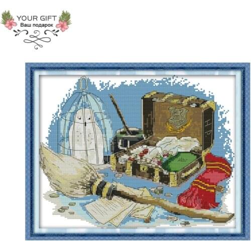 Joy Sunday C980 14CT 11CT Counted and Stamped Home Decor Magic Box Needlework Needlepoint Embroidery DIY Cross Stitch kits
