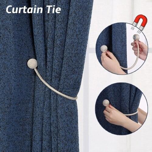 Magnetic Curtain Tiebacks Buckle Strap Holdbacks Magnet Clips Hanging Belt Rope For Curtain Rod Tie Backs Home Window Decoration