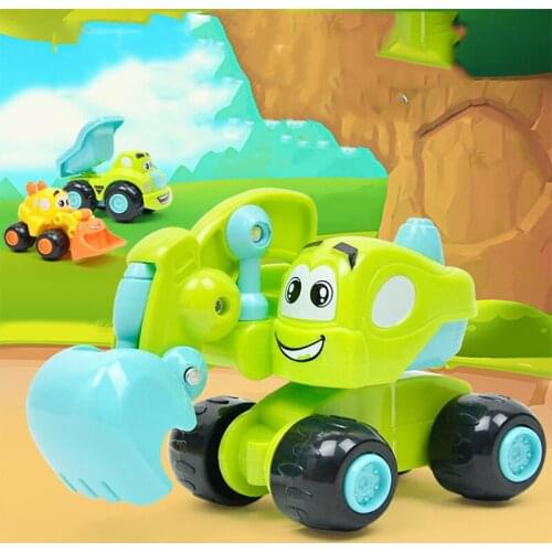 Mini Childrens Toys Fun Cartoon car Q Version Engineering Car Model Childrens Toys Plastic Excavator Unloading Car Toy Gift
