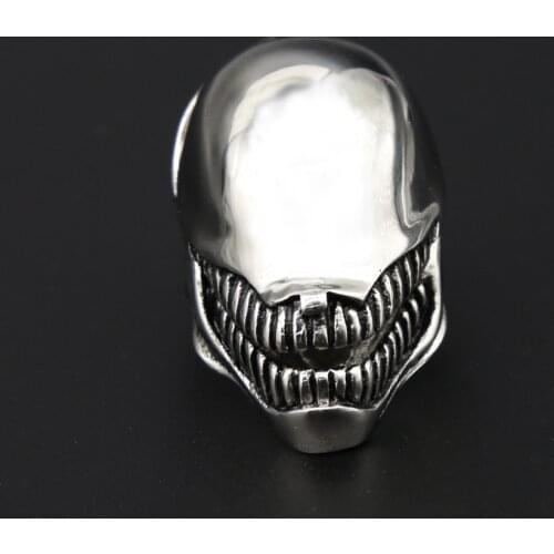 Gothic Venom Skull Ring Men Punk Hip Hop Stainless Steel Biker Skull Ring Cool Male Jewelry Dropshipping Store