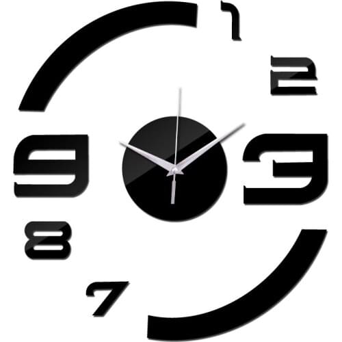 New home decoration living room quartz acrylic modern design luxury mirror wall clock 3d watches stickers