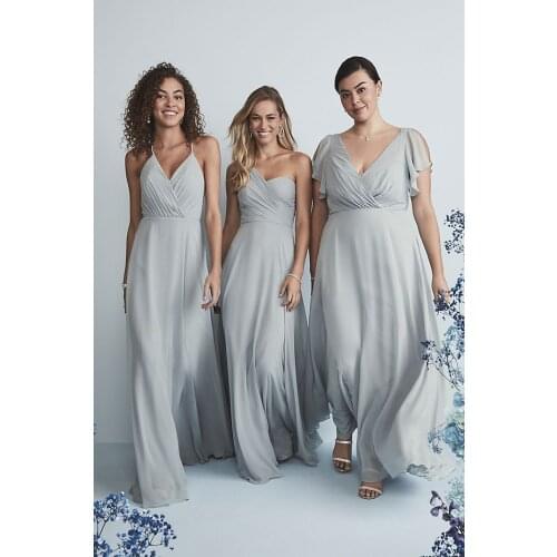 Tailor shop custom made Spaghetti Strap Full Skirt Bridesmaid Dress guava sky blue wine mystic color bridesmaid dress