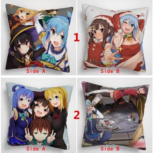 Kono Suba Aqua Darkness Megumin Anime Two Sided Pillow Cushion Case Cover