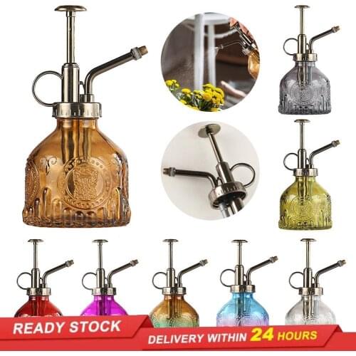 Retro embossed watering can, color alcohol watering can, indoor potted watering can, spray can, plant watering pot, glass bottle