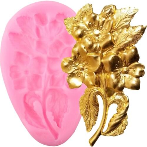 Baroque Scroll Relief Flower Silicone Mold Leaf Cupcake Topper Fondant Cake Decorating Tools Candy Clay Chocolate Gumpaste Mould