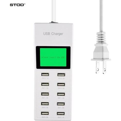 STOD Multi Port Charger 10 USB Power 50W Charging Station For iPhone 6 6S 7 Plus iPad Samsung Huawei Universal AC Power Adapter