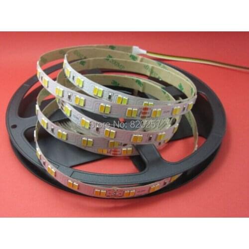 Free Shipping 5M/Reel 24V Samsung 5630 SMD LED CCT Color Temperature Adjustable and Dimmable Strip 112leds/m