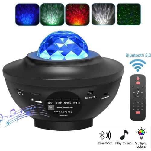Sound-Activated LED Galaxy Light Projector Star Shower with Music Player Remote Control Bluetooth Laser Night Light Party Decor