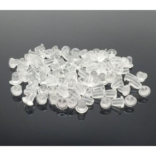 100pcs/lot Delicate Soft Silicone Rubber Earring Backs Findings DIY Earrings Jewelry Accessories Transparent Clear Stud Ear Plug