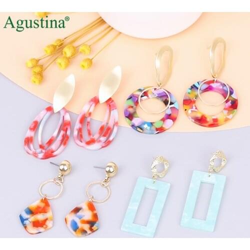 Agustina 2021 fashion acrylic earrings for women jewelry drop earrings long boho earrings geometry dangle earring wholesale