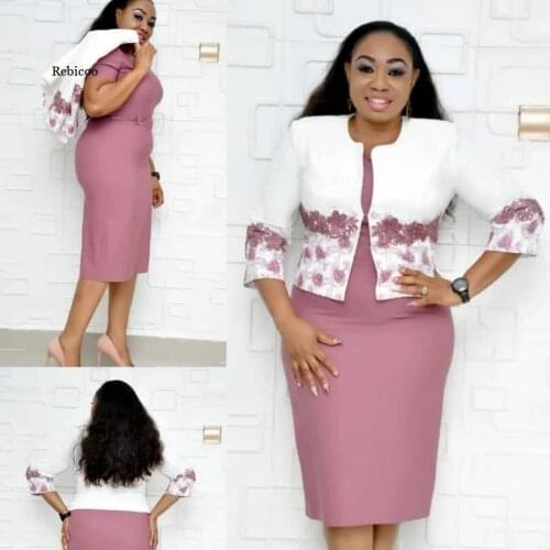 Women Elegant 2 Piece Sets Office Plus Size Dress Summer Autumn Midi Dress Casual O-Neck Bodycon Dresses