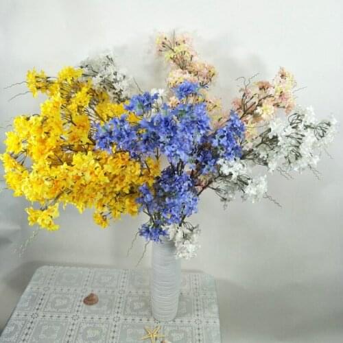 1pc artificial silk flowers cherry blossom branch home decoration wedding party road lead fake flower