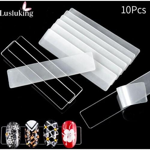 10Pcs/Set Nail Art Board Display Clear Bar Tips Holder Acrylic Chart Manicure Tools Practice False Stick UV Gel Polish