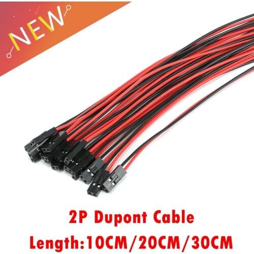 10pcs/lot 2PIN 2 Pin Female Jumper Connector Wire 2P Dupont Cable For 3D Printer 10CM/20CM/30CM Length