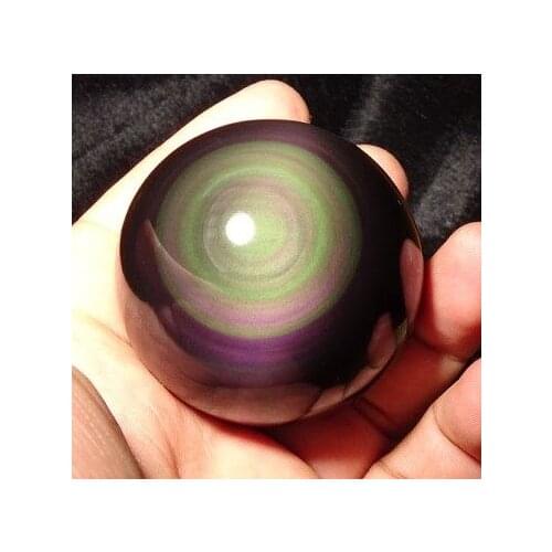 100% natural gift obsidian stone ice colour the cats eye ball to heal