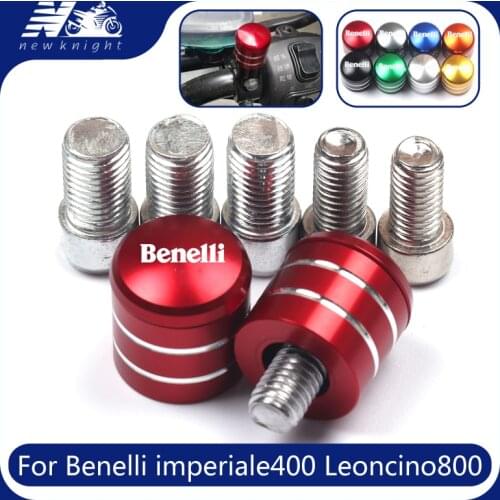2 Pcs Motorcycle CNC Rearview Handlebar Mirror Bolt Screws Mount Adapter For Benelli imperiale 400 Leoncino 800 RFS 150i 600 GC