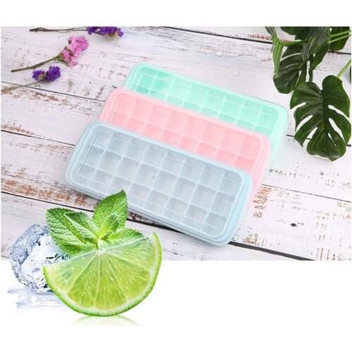 Saingace 2pcs Silicone ice mold mini 24 square ice tray household ice tray mold with lid ice tray ice cream making Drop Ship New