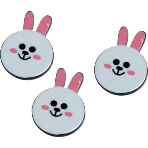 30Pcs Acrylic Pink Rabbit Decoration Crafts Cabochon Flatback Scrapbooking For Embellishments Kawaii DIY Accessories
