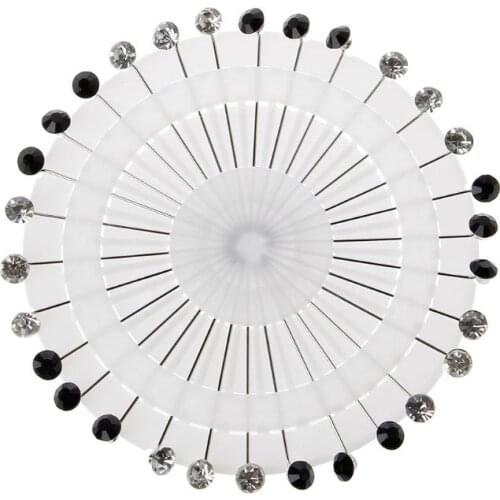 30Pcs Muslim Jewelry Rhinestone Crystals Hijab Pins Wedding Brooch Pin for Women X4YA