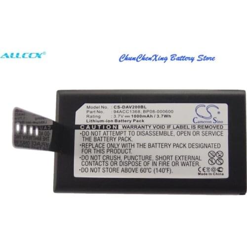 Cameron Sino 1000mAh Battery 11300794, 3H21-00000370, 94ACC0083, 94ACC1368, BP08-000600 for Datalogic CVR2, Memor X3