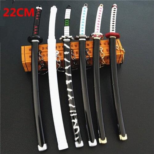 Anime Demon Slayer Kimetsu No Yaiba Keychain Cosplay Props Key Chains Zaomen Charcoal Scabbard Weapon Model Toy Souvenir Gifts