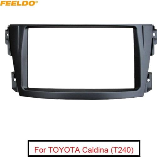 FEELDO 2DIN Car Fascia Frame Adapter for TOYOTA Caldina (T240) 02-07 Stereo Facia Panel Frame Dashboard Refitting Trim