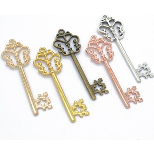 Free Shippin 10pcs Silver Plated key Charms alloy Pendants for Bracelet Necklace Jewelry Making Accessories DIY O223