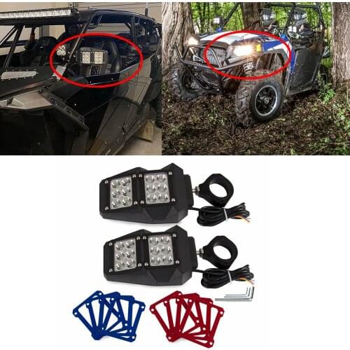 Black 1.5"-2" UTV Rear View Side Mirrors w/ LED Light for can am maverick x3 for polaris rzr S 800 900 1000 xp for Arctic Cat