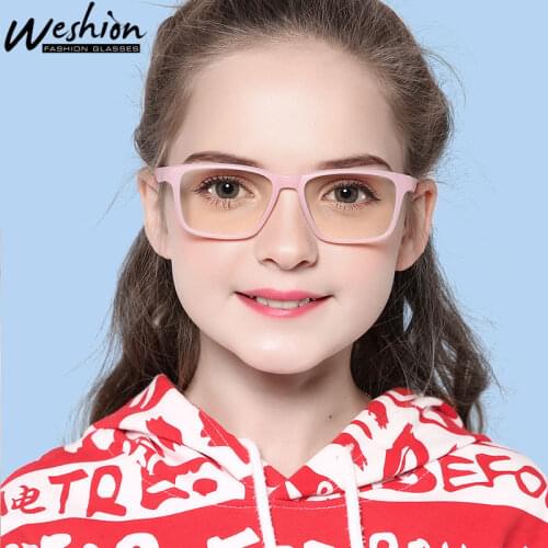 Kids Anti blue Light Glasses Teens Girls Boys Square Prescription Eyeglasses TR90 Optical Frame Myopia Lens Computer Youths UV40
