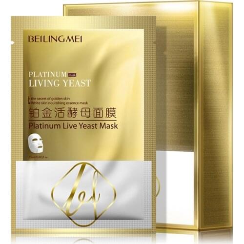 10pcs Platinum Live Yeast Mask Moisturize Dilute Fine Lines Resist Aging and Tighten Skin Oil Controlling Pore Skin Care Product